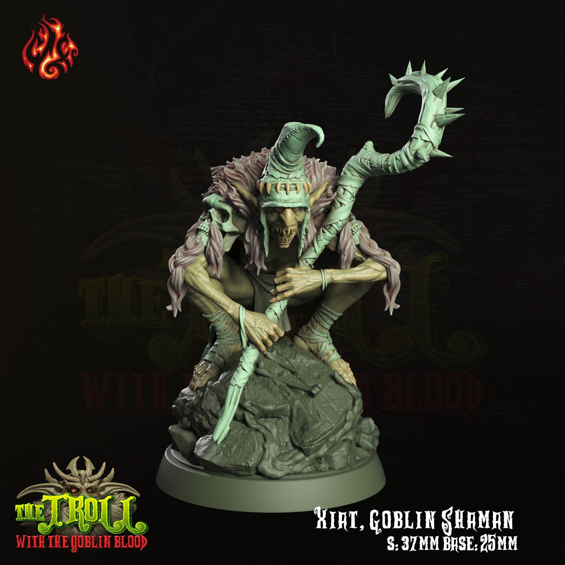 Xiat, Goblin Shaman - Crippled God Foundry - The Tainted Chapel | 32mm | Witch | Sorcerer