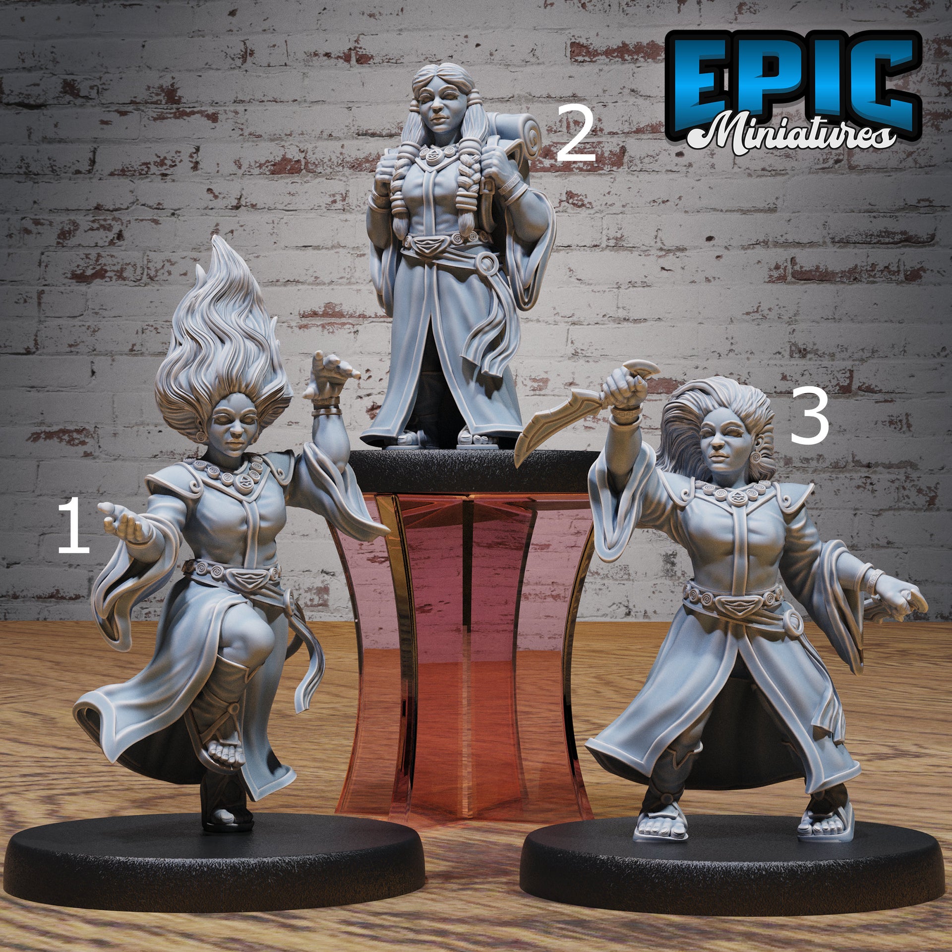 Dwarf Wind Mage Female- Epic Miniatures | Elemental Lands | 28mm | 32mm |PC | Sorcerer | Traveler | Wizard