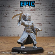 Dwarf Wind Mage Female- Epic Miniatures | Elemental Lands | 28mm | 32mm |PC | Sorcerer | Traveler | Wizard