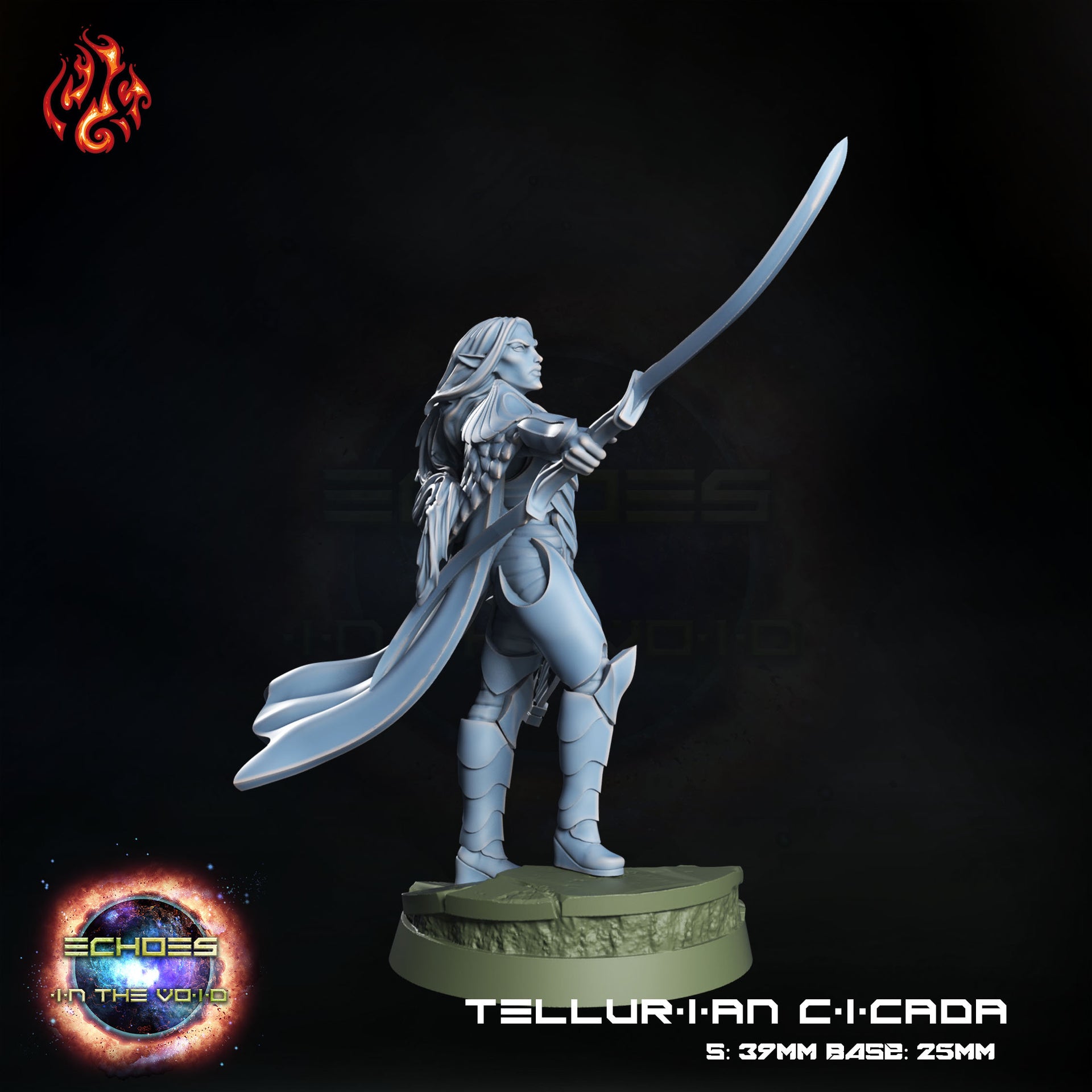 Tellurian Cicada, Space Elf General - Crippled God Foundry - Echoes of the Void | 32mm | Scifi | High Elf Fleet