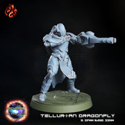 Tellurian Dragonfly, Space Elf Heavy Gunner - Crippled God Foundry - Echoes of the Void | 32mm | Scifi | High Elf Fleet