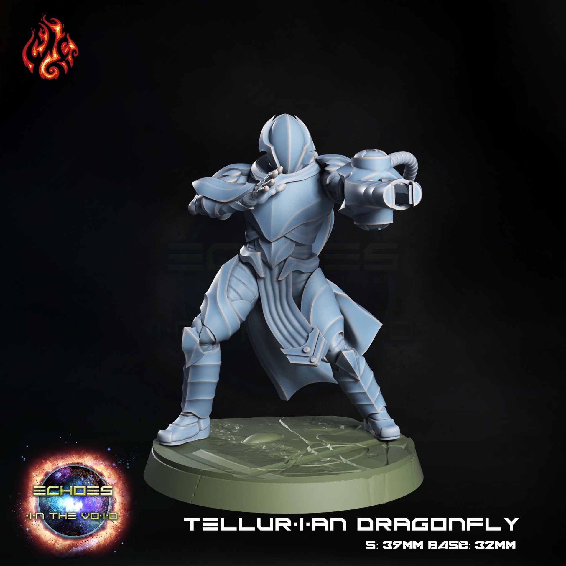 Tellurian Dragonfly, Space Elf Heavy Gunner - Crippled God Foundry - Echoes of the Void | 32mm | Scifi | High Elf Fleet