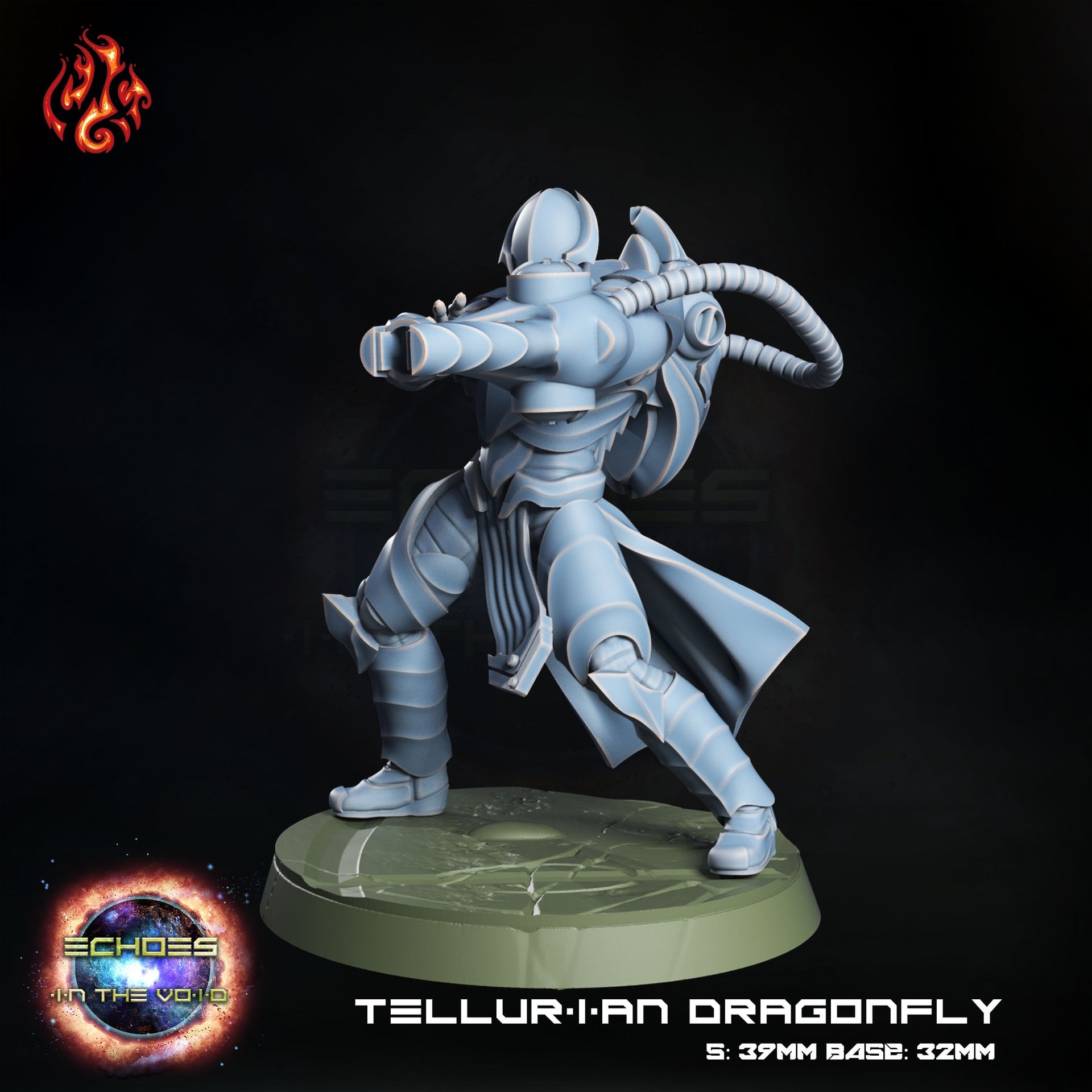 Tellurian Dragonfly, Space Elf Heavy Gunner - Crippled God Foundry - Echoes of the Void | 32mm | Scifi | High Elf Fleet