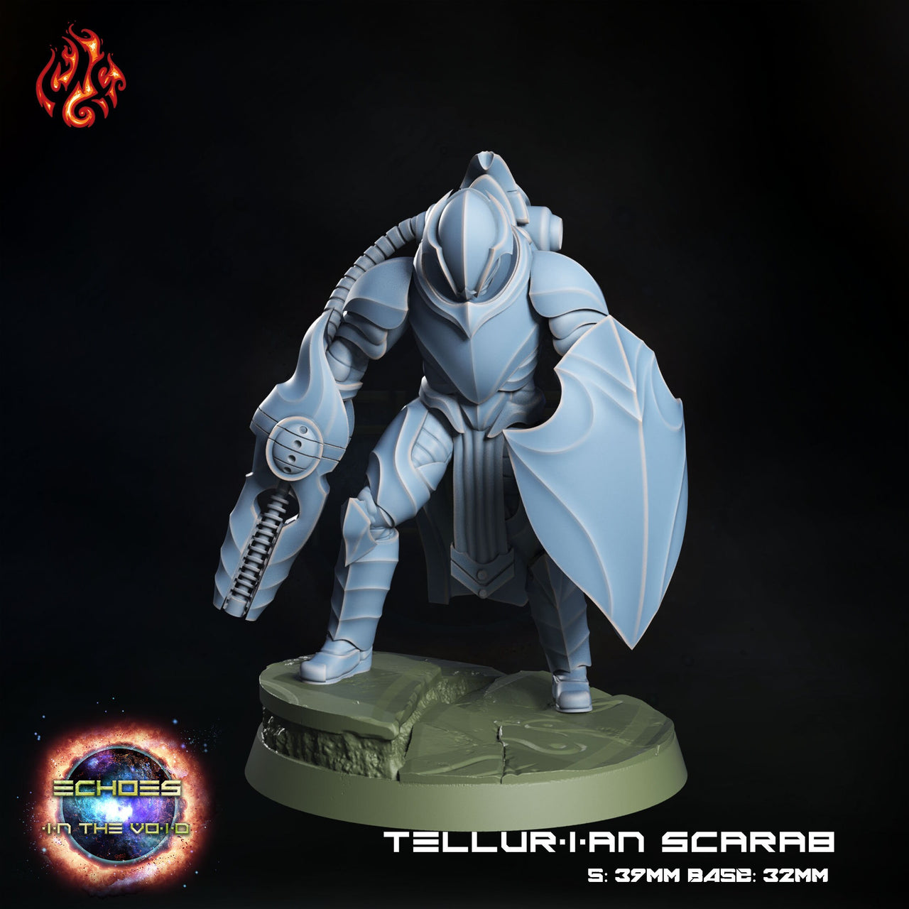 Tellurian Scarab, Space Elf Heavy Trooper- Crippled God Foundry - Echoes of the Void | 32mm | Scifi | High Elf Fleet