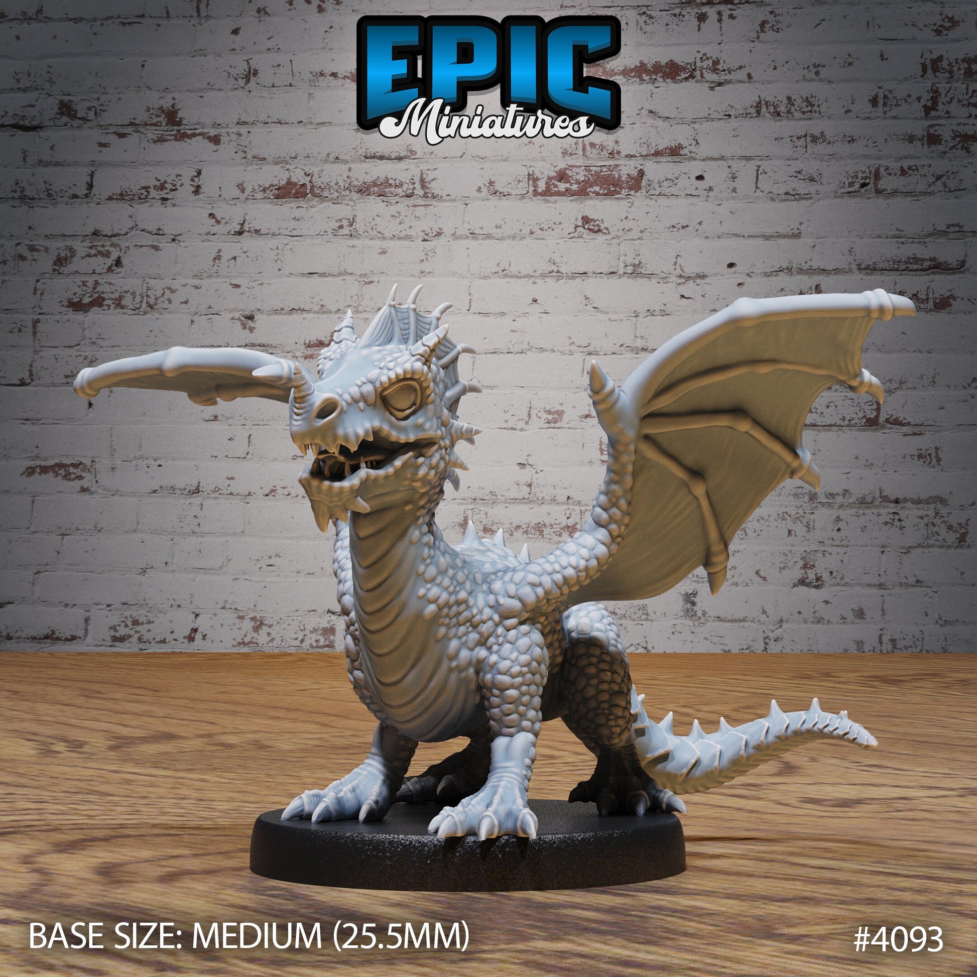 Green Dragon Wyrmling - Epic Miniatures | Elemental Lands | 28mm | 32mm | Dragon | Baby