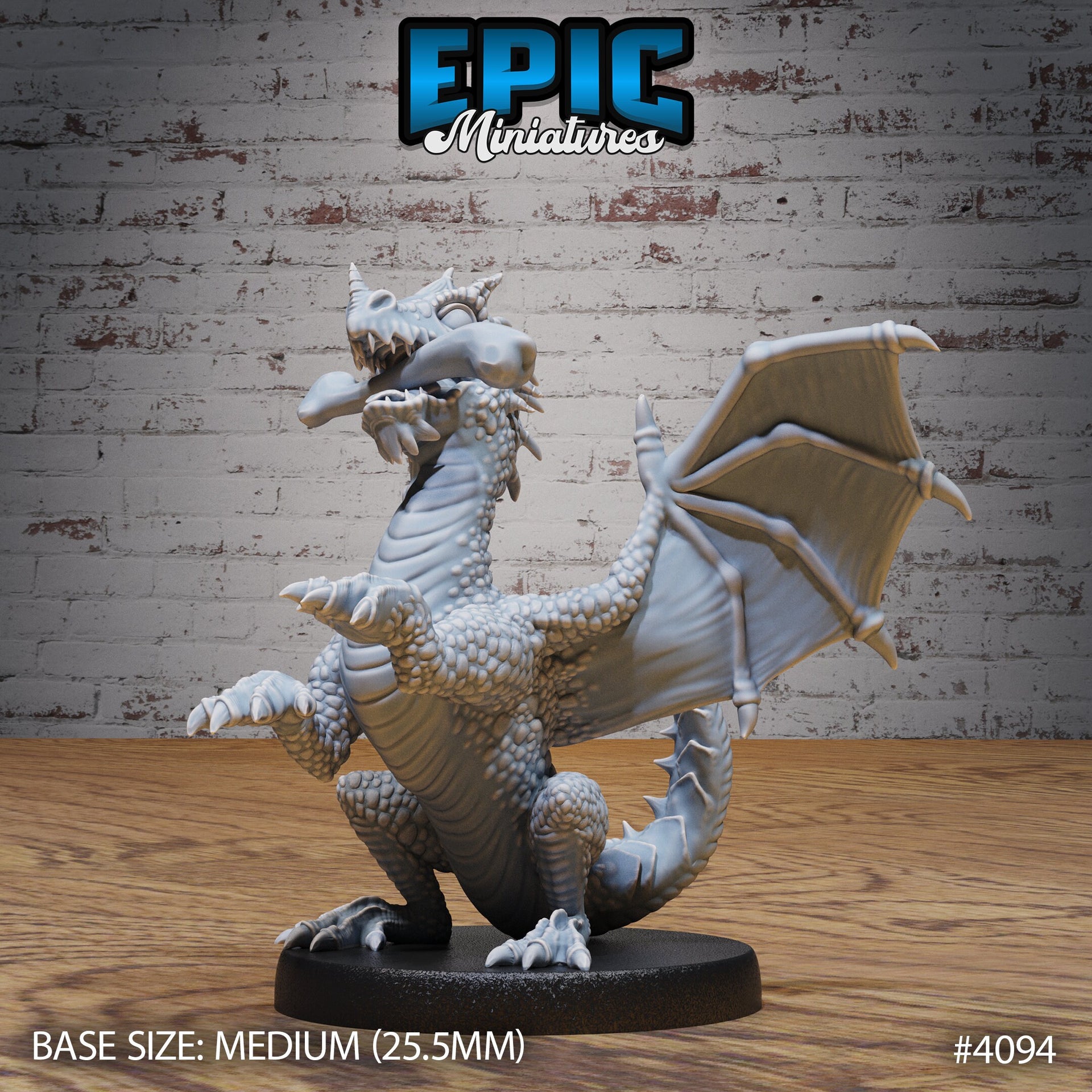 Green Dragon Wyrmling - Epic Miniatures | Elemental Lands | 28mm | 32mm | Dragon | Baby
