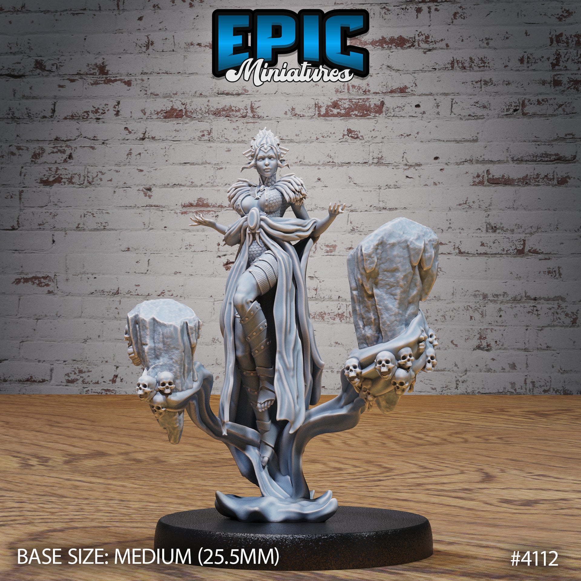 Elf Warlock Female- Epic Miniatures | Elven Storm | 28mm | 32mm | Mage | Necromancer | Sorcerer