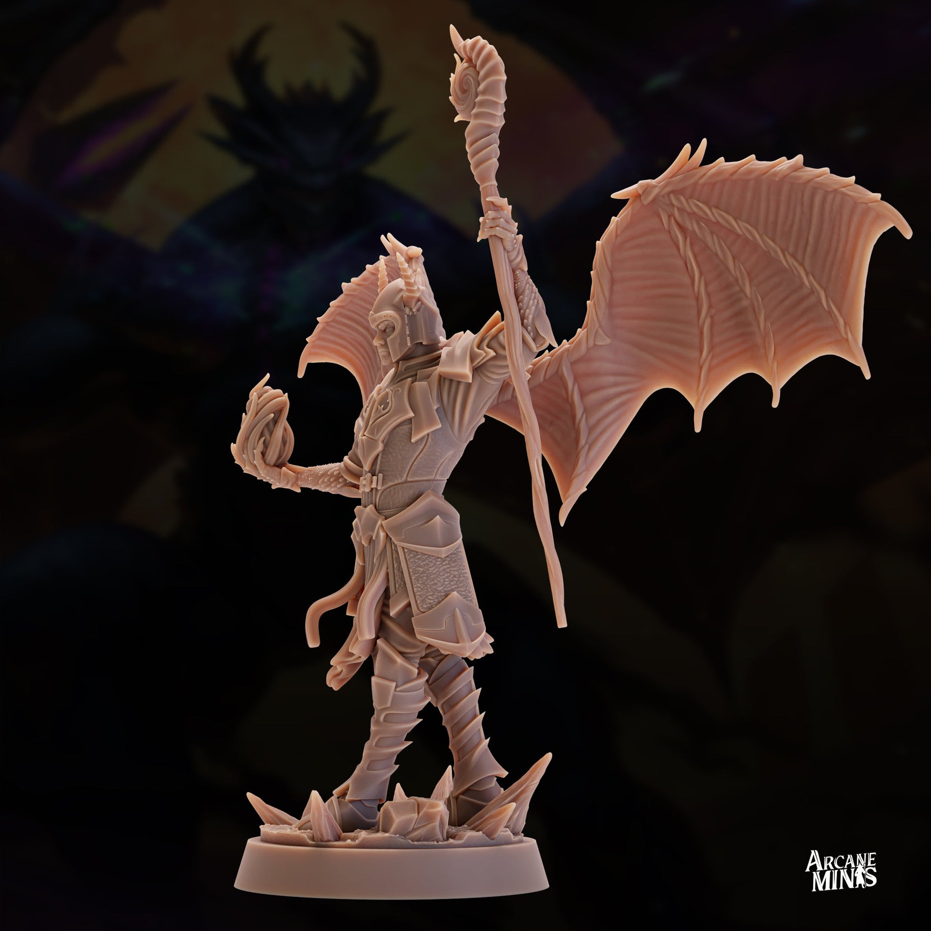 Hadraki Sorcerer - Arcane Minis | 32mm | Monster Madness | Devilkin | Demon | Mage | Sorcerer