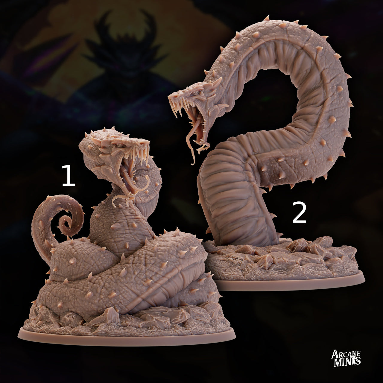 Quaketail Serpent - Arcane Minis | 32mm | Monster Madness | Dragon | Huge | Snake