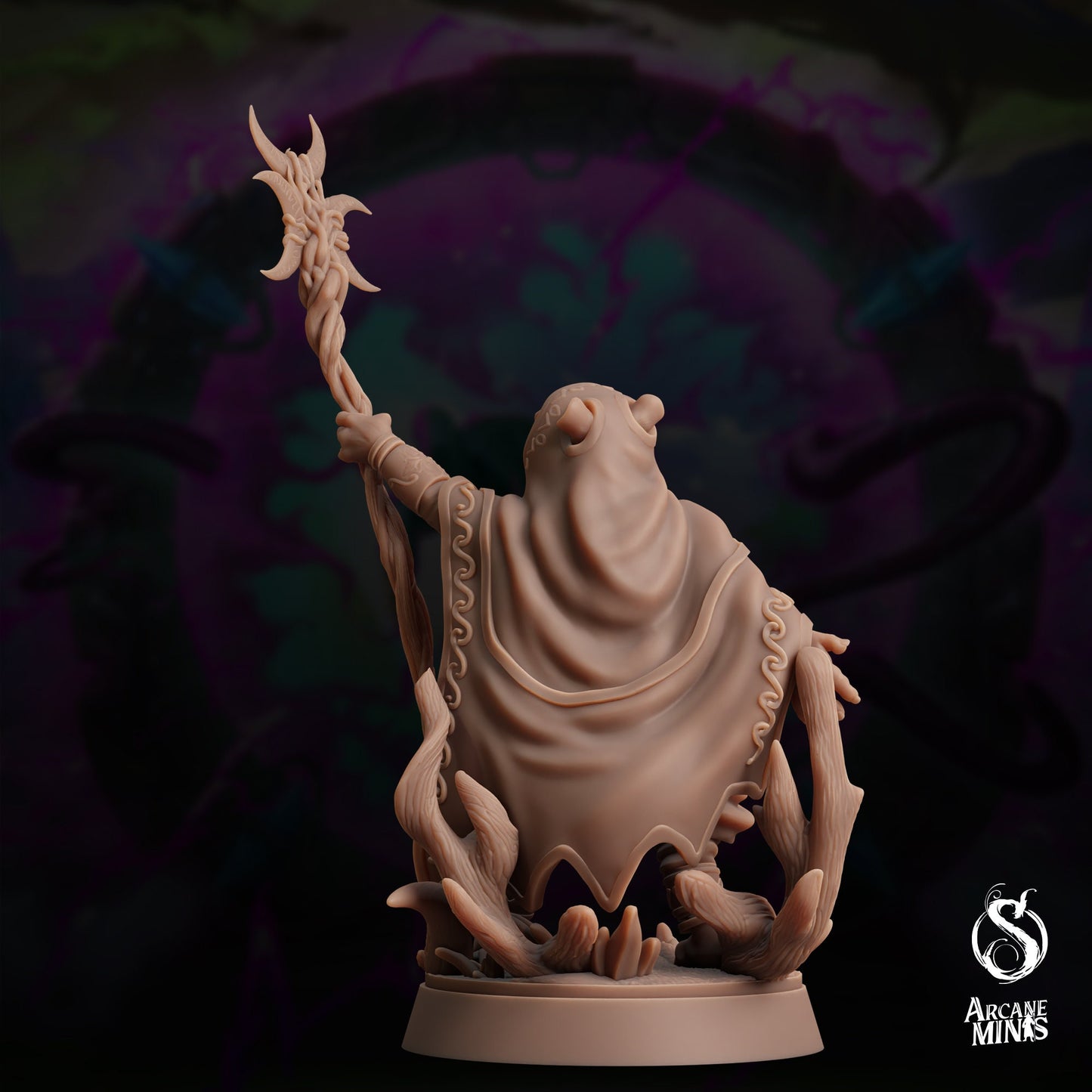 Cappy Druid, Capybara Shaman - Arcane Minis | 32mm | The Skybreaker Chronicles | Capybara folk