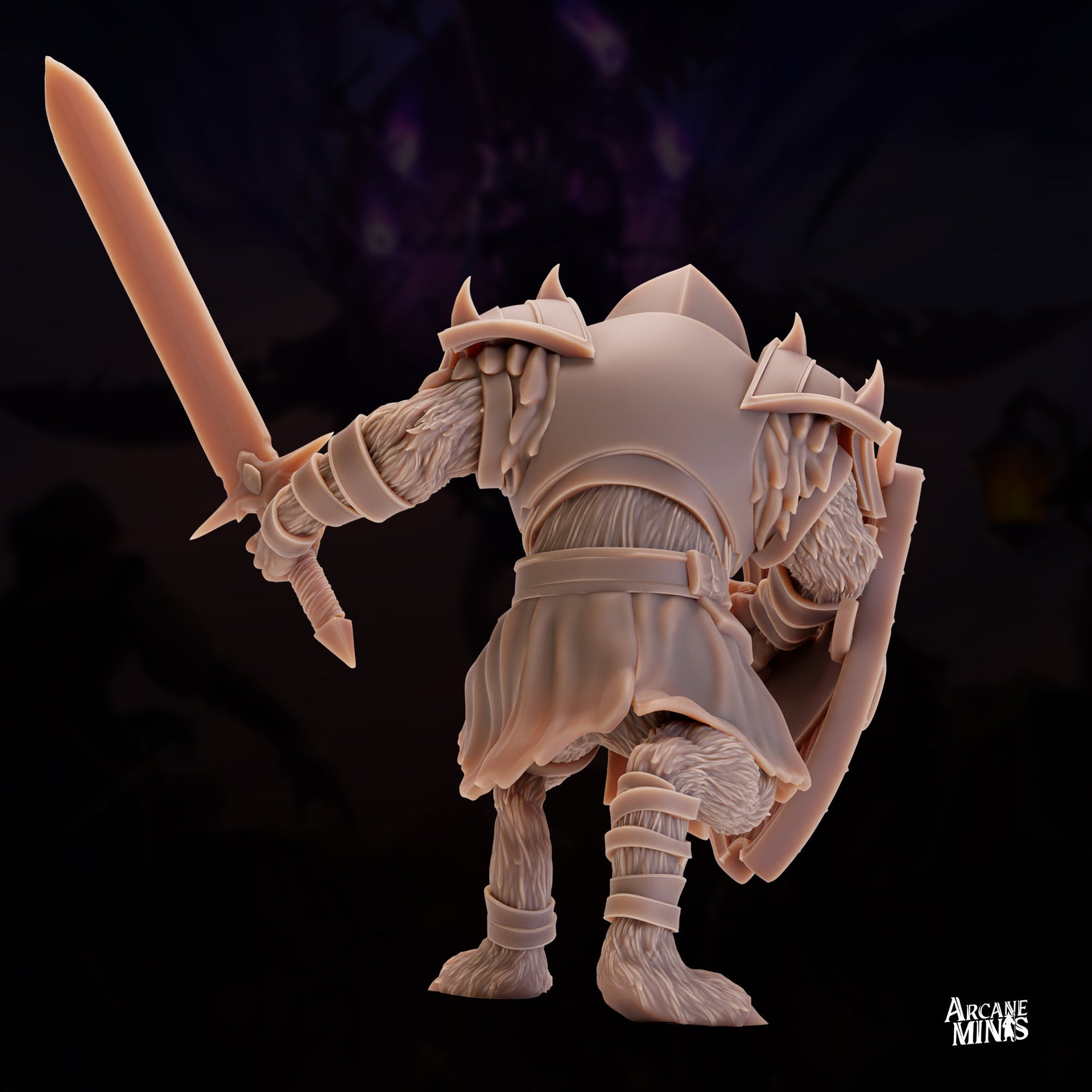 Gnoll Warlord- Arcane Minis | 32mm | Raiders of Ruin | Armored | Fighter | Skyboard | Airship