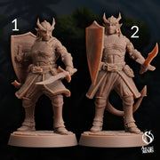 Tiefling Town Guard - Arcane Minis | 32mm | Dino Domination | Fighter | Knight | Soldier | Demonkin