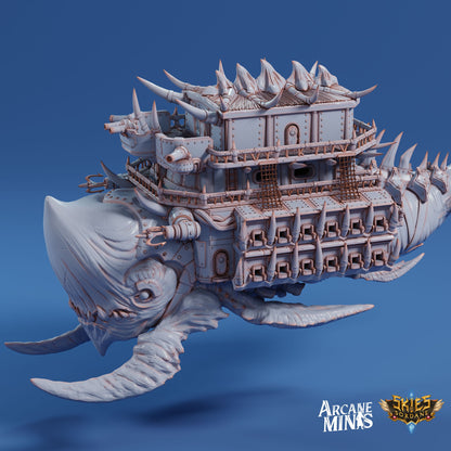 Korranir Class Dreadnought - Arcane Minis | 32mm | 131 CM (4ft) Long! | Airship | Beast | Huge