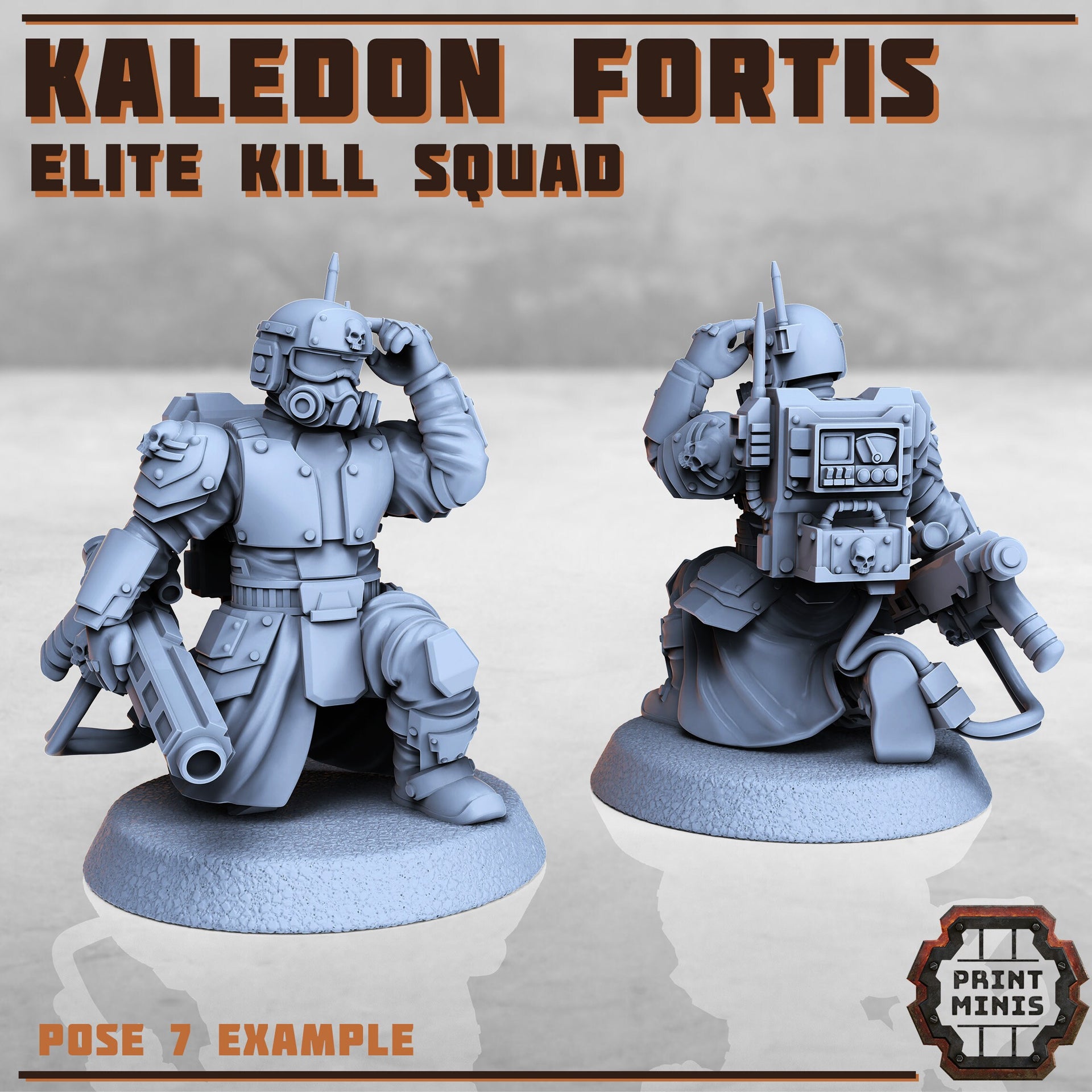 Kaledon Fortis Elite Troops - Print Minis | Sci Fi | Light Infantry | Imperial | 28mm Heroic | Veteran | Guard | Soldier | Specialistst