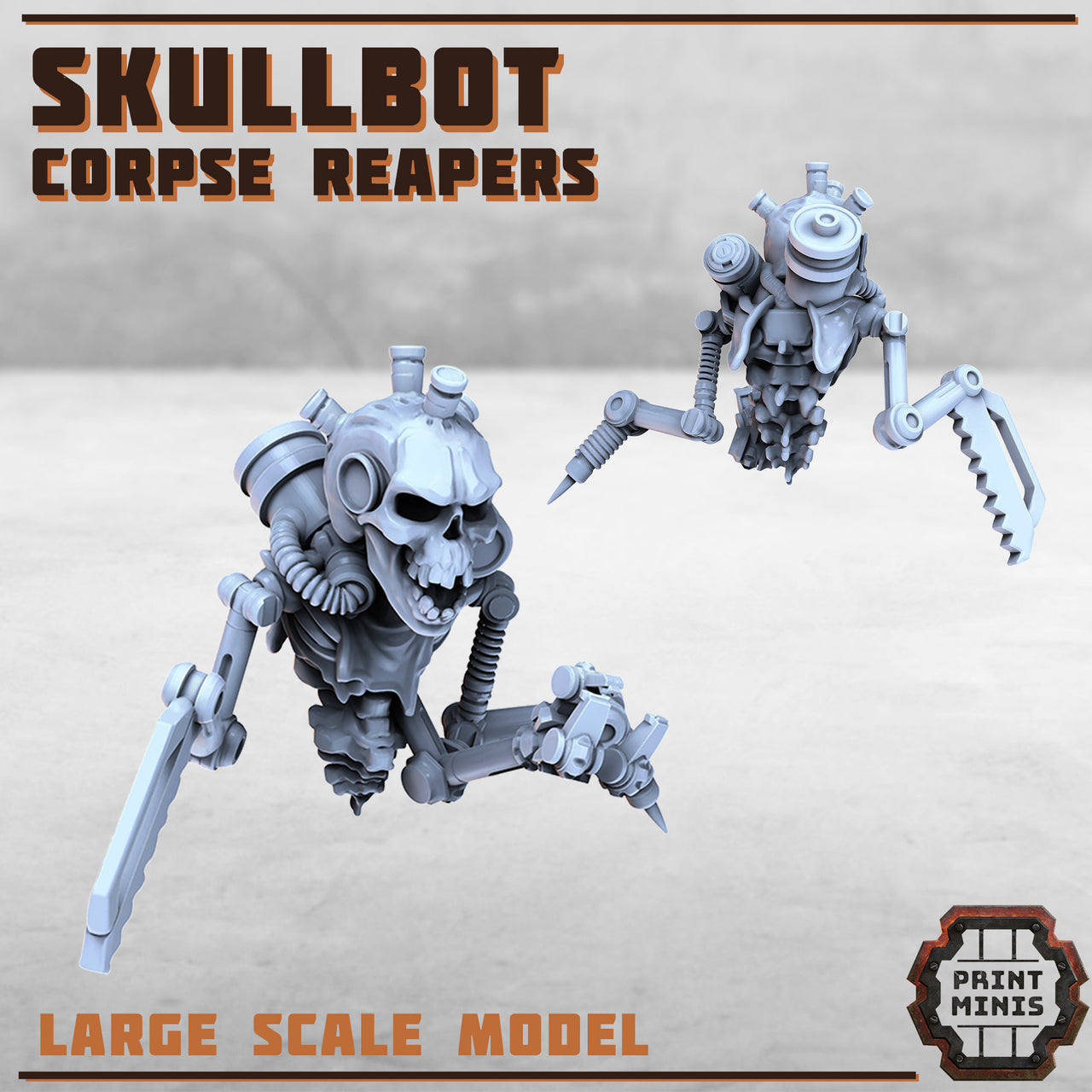Skullbot - Print Minis | Sci Fi | Light Infantry | Imperial | 28mm Heroic | Skeleton Mech | Cyborg