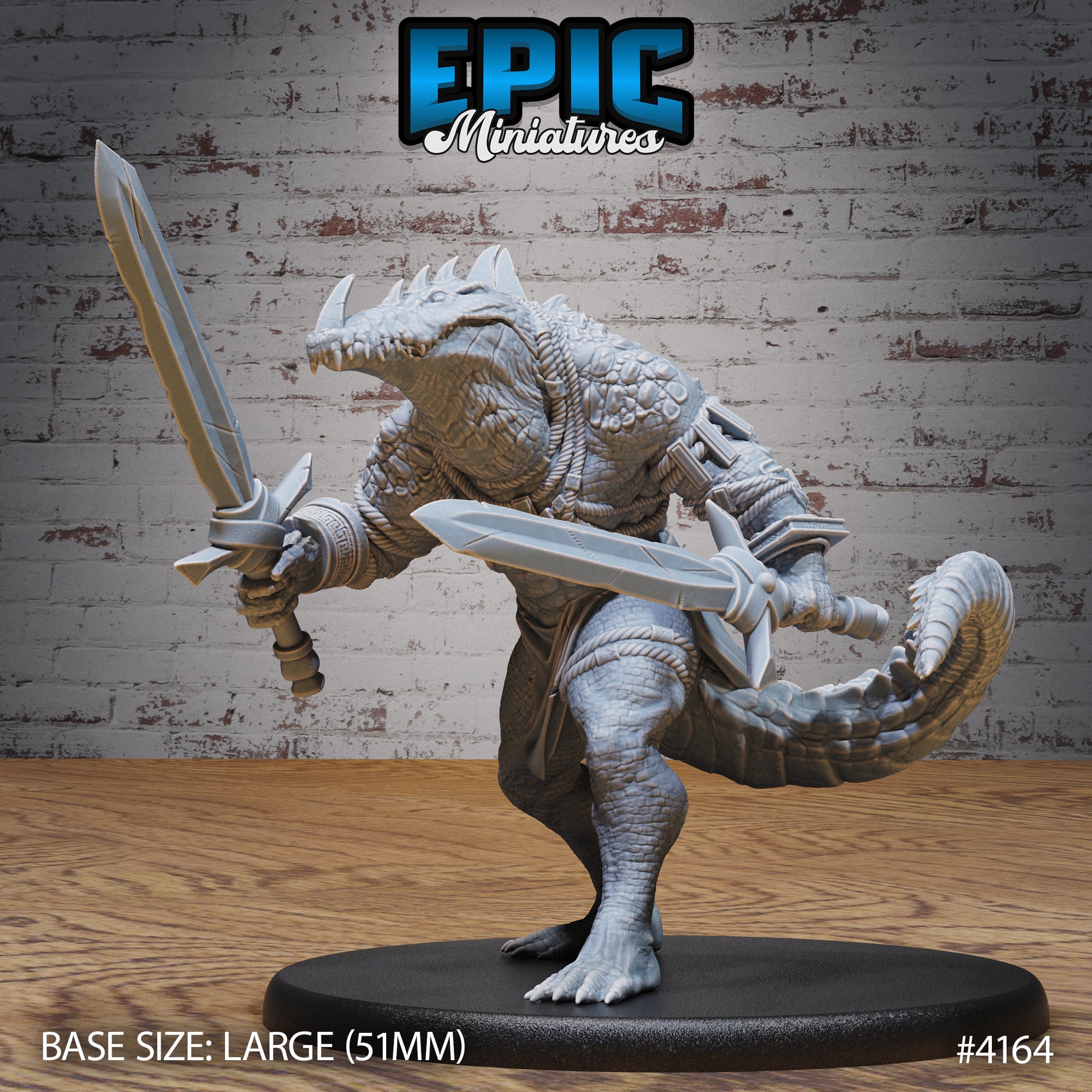 Crocodile Champion - Epic Miniatures | Bone Desert | 28mm | 32mm | Egypt | Lizardfolk | Aligator