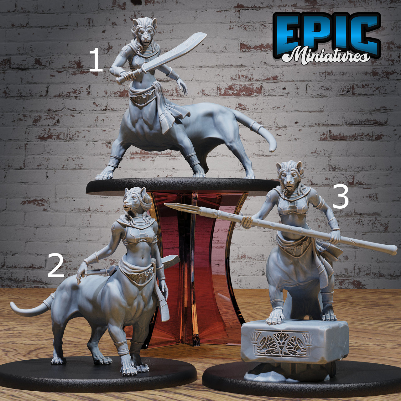 Lion Centaur Bastet Devotee - Epic Miniatures | Bone Desert | 28mm | 32mm | Urmahlullu | Wemic | Fighter