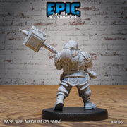 Dwarf Traveler - Epic Miniatures | Dwarf Mountain | 28mm | 32mm | Fighter | Hammer | Adventurerer