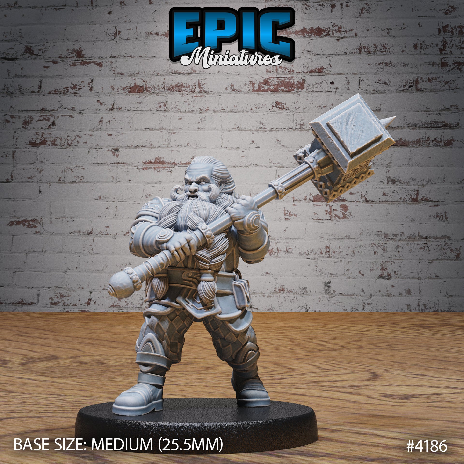 Dwarf Traveler - Epic Miniatures | Dwarf Mountain | 28mm | 32mm | Fighter | Hammer | Adventurerer