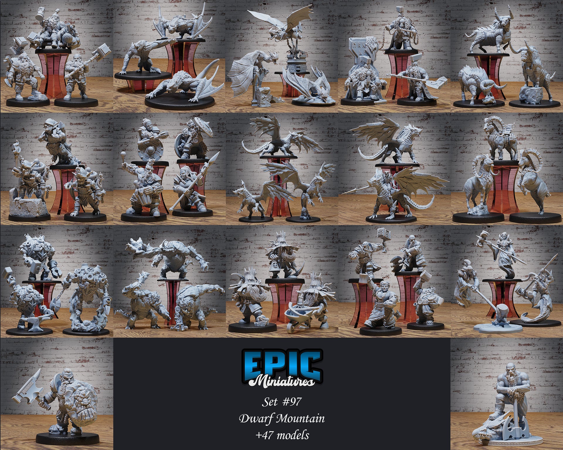Stone Construct Dwarf - Epic Miniatures | Dwarf Mountain | 28mm | 32mm | Mech | Robot | Golem