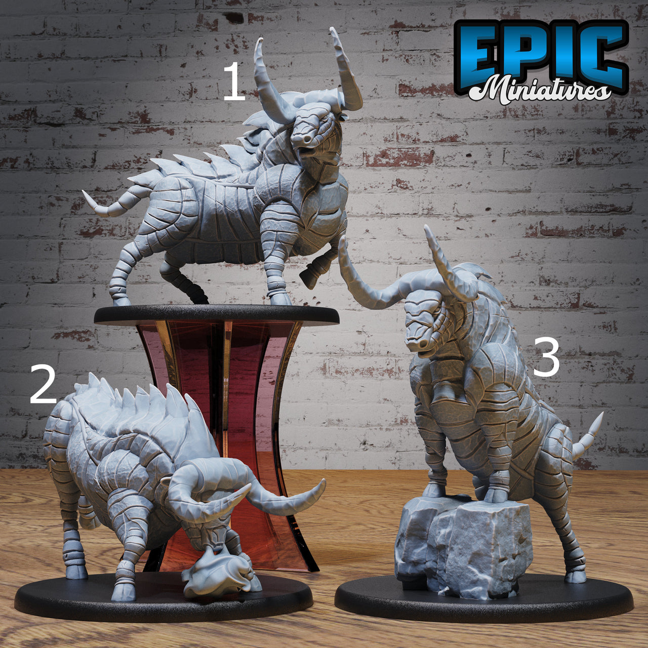 Metal Bull Gorgon - Epic Miniatures | Dwarf Mountain | 28mm | 32mm | Metal | Poison | Corrosive