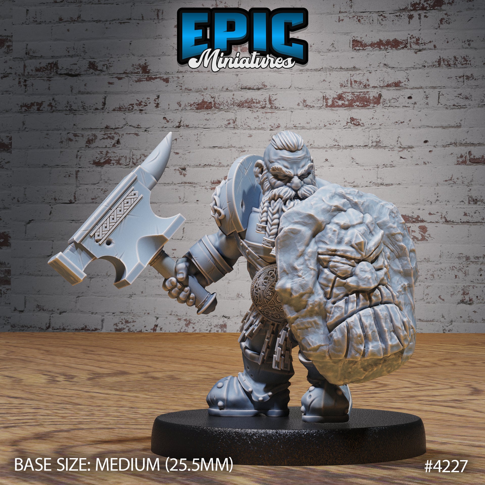 Champion Dwarf - Epic Miniatures | Dwarf Mountain | 28mm | 32mm | Knight | Fighter