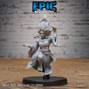 Dwarf Wind Mage Female- Epic Miniatures | Elemental Lands | 28mm | 32mm |PC | Sorcerer | Traveler | Wizard