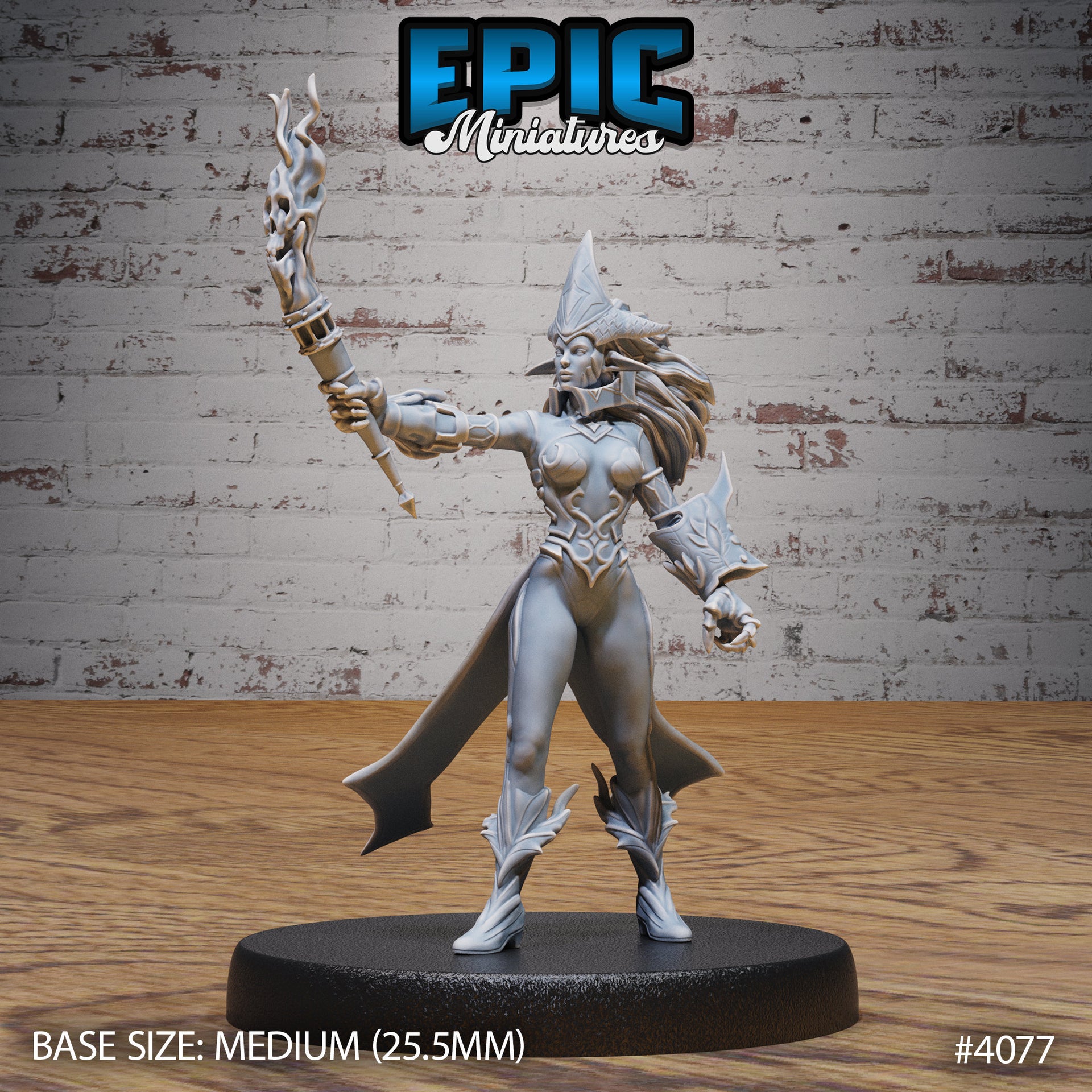 Fire Genasi Female - Epic Miniatures | Elemental Lands | 28mm | 32mm | Sorcerer | Warlock | Gunslinger