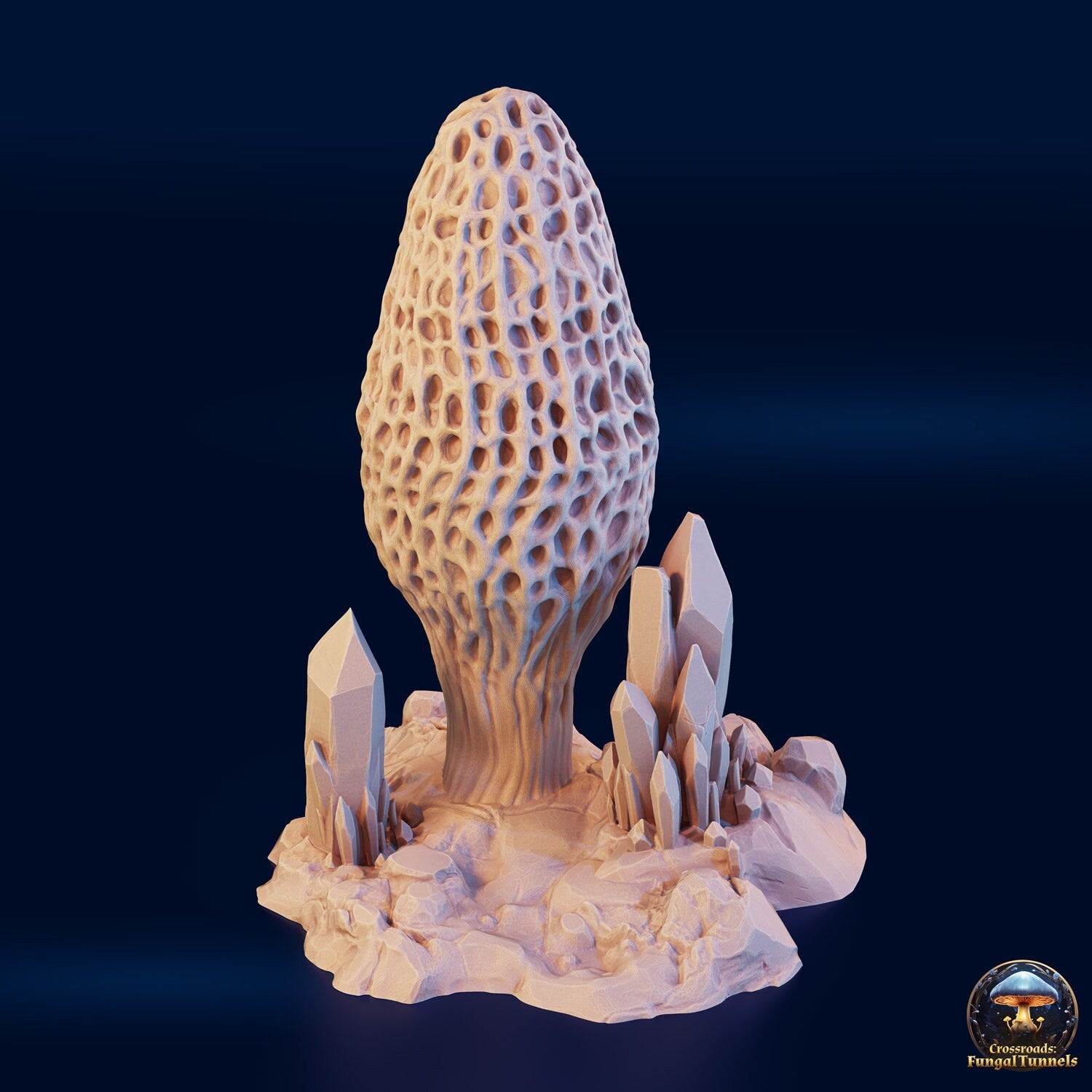Giant Morel Mushroom Terrain - Fungal Tunnels by 3DHexes | Big Fungus Terrain for Roleplaying and Gaming | Shroom