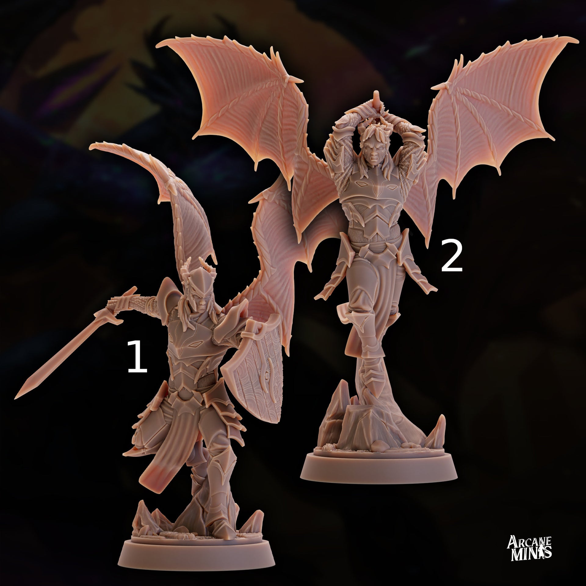 Hadraki Fighter - Arcane Minis | 32mm | Monster Madness | Devilkin | Demon | Knight | Champion