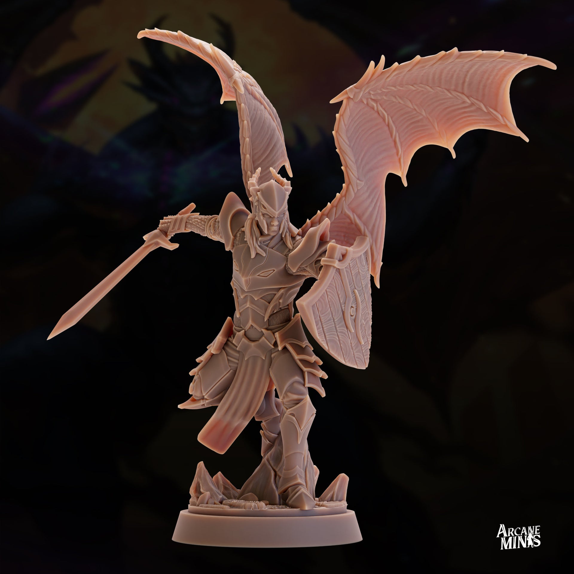 Hadraki Fighter - Arcane Minis | 32mm | Monster Madness | Devilkin | Demon | Knight | Champion