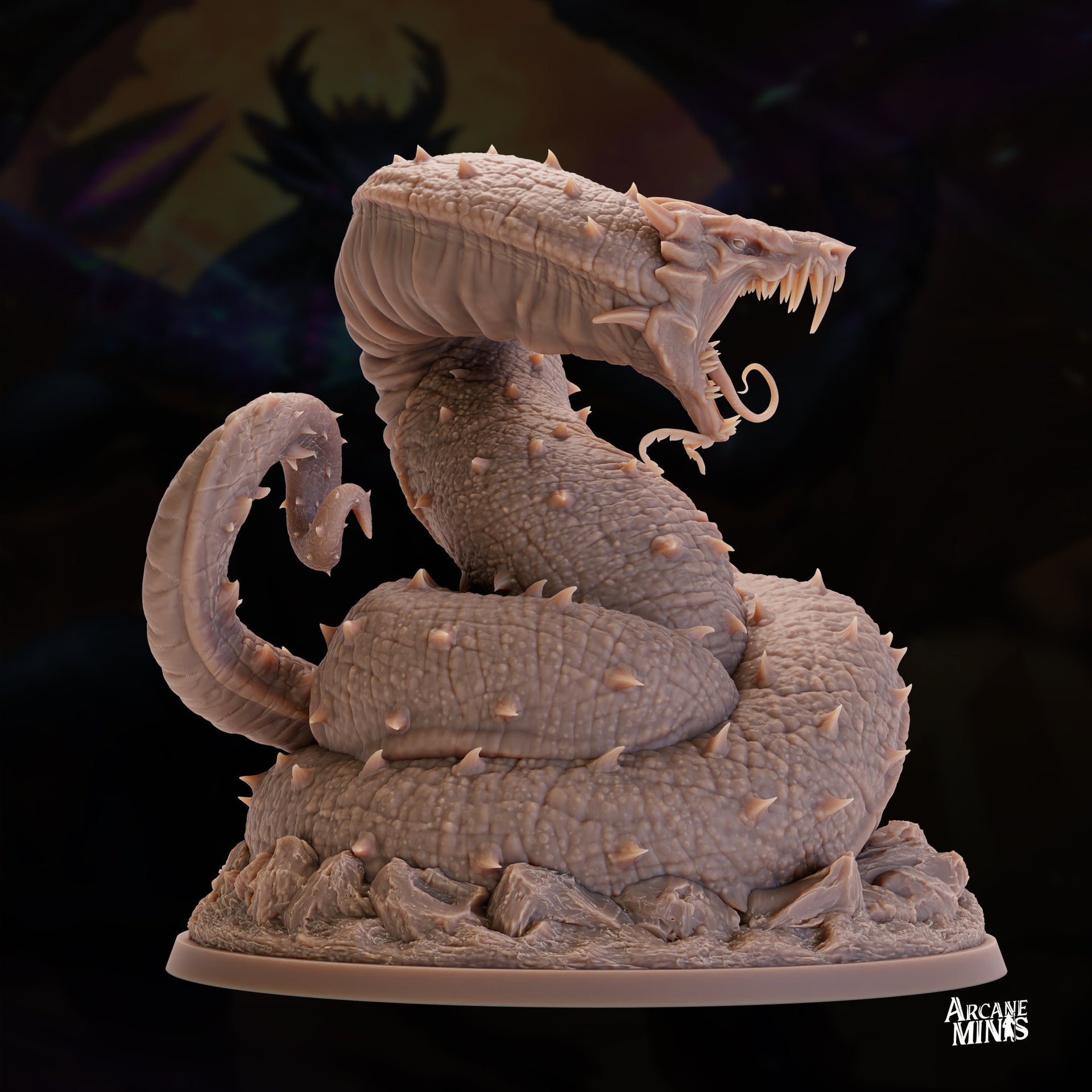 Quaketail Serpent - Arcane Minis | 32mm | Monster Madness | Dragon | Huge | Snake