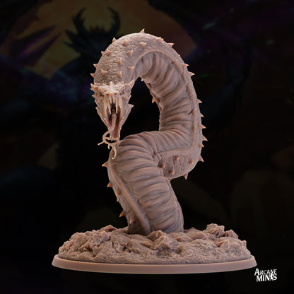 Quaketail Serpent - Arcane Minis | 32mm | Monster Madness | Dragon | Huge | Snake