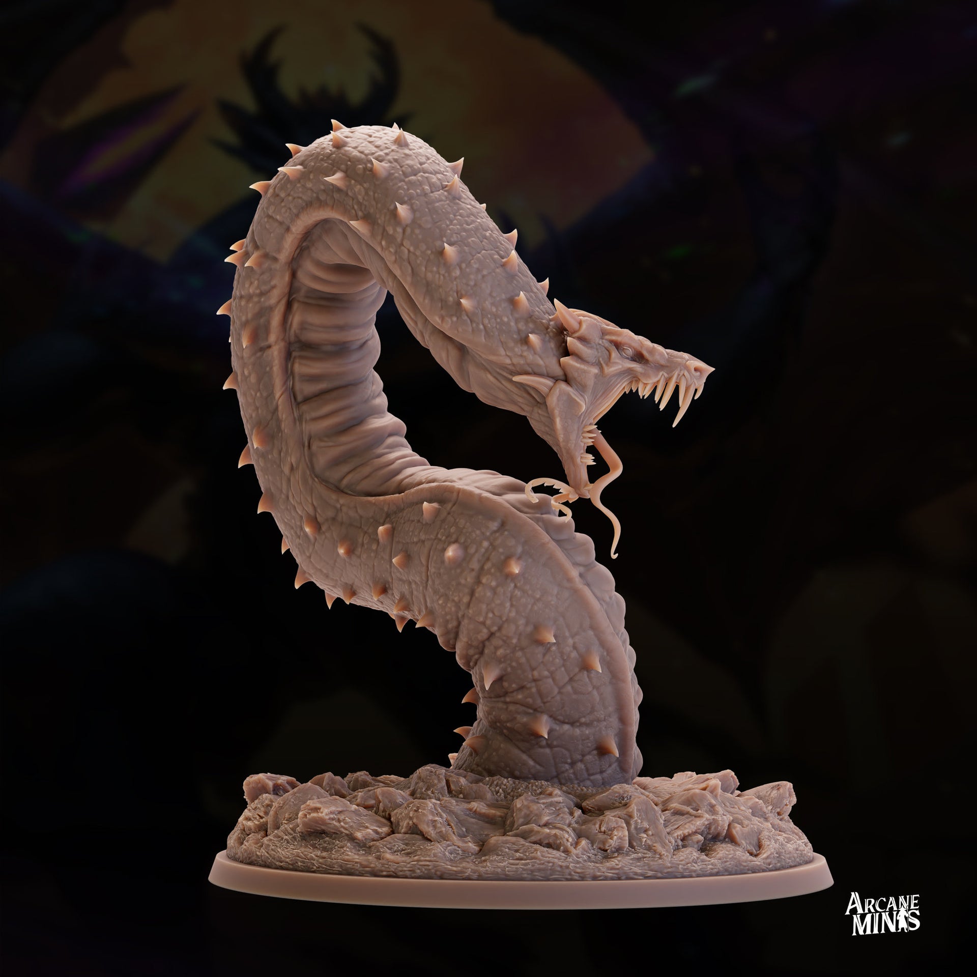 Quaketail Serpent - Arcane Minis | 32mm | Monster Madness | Dragon | Huge | Snake