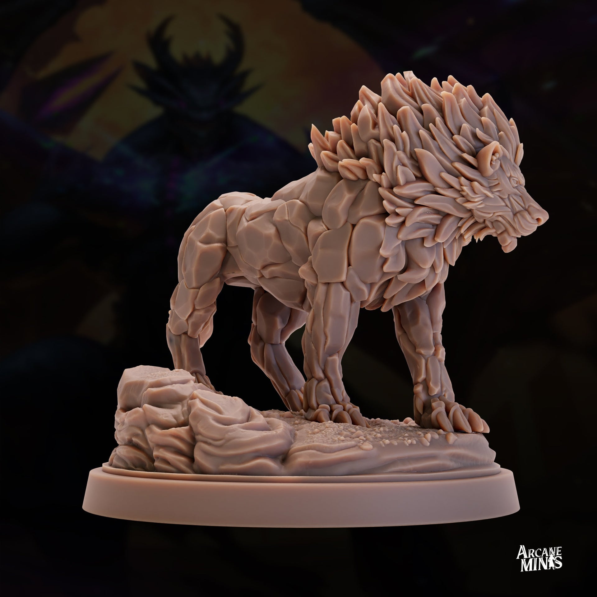 Stonemane Lion - Arcane Minis | 32mm | Monster Madness | Elemental | Golem | Construct