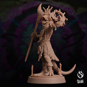 Maka Warpriest, Dinosaur Shaman - Arcane Minis | 32mm | The Skybreaker Chronicles | Lizardman | Dragonborn