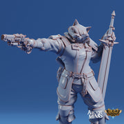 Kizaru Mercenary- Arcane Minis | 32mm | Catfolk | Bandit | Gunslinger | Pirate