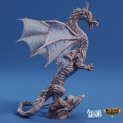 Arriax Dragon - Arcane Minis | 32mm | Dragon Folk | Metallic | Drake Wyrm