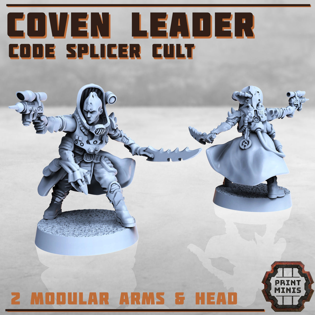 Coven Leader, Code Splicer Cult General - Print Minis | Sci Fi | Light Infantry | 28mm Heroic | Cultist | Alien Hybrid