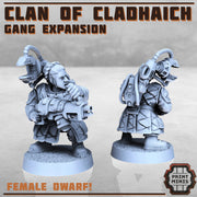 Space Dwarve Gang Expansion, Clan of Cladhaich - Print Minis | Sci Fi | Light Infantry | 28mm Heroic | Apocalypse | Miners | Heavy Weapons