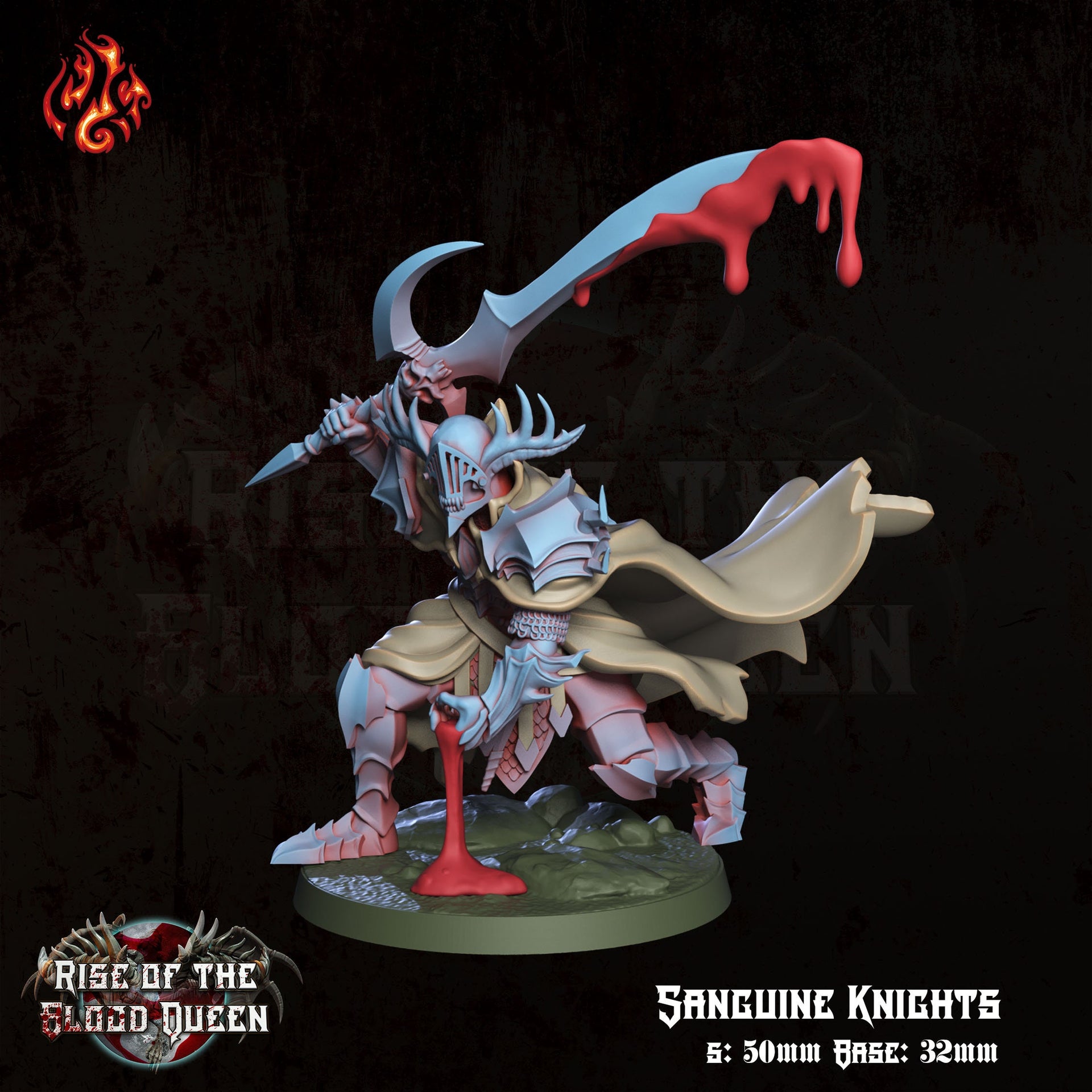 Sanguine Knights, Vampire Champion - Crippled God Foundry | 32mm | Rise of The Blood Queen | Fighter