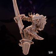 Human Frost Barbarian, Male- Arcane Minis | 32mm | Raiders of Ruin | Axe | Fighter | Skyboard | Airship