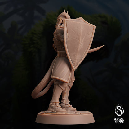 Tiefling Town Guard - Arcane Minis | 32mm | Dino Domination | Fighter | Knight | Soldier | Demonkin