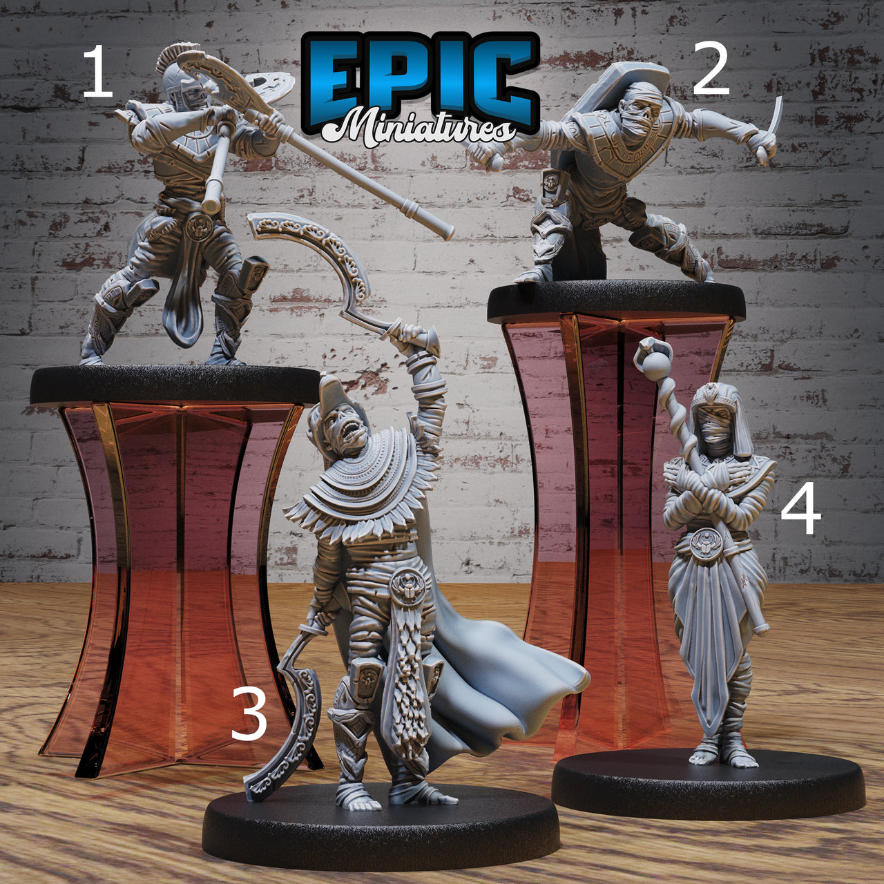 Mummy Warrior - Epic Miniatures | Bone Desert | 28mm | 32mm | Egypt | Guard | Army | Champion