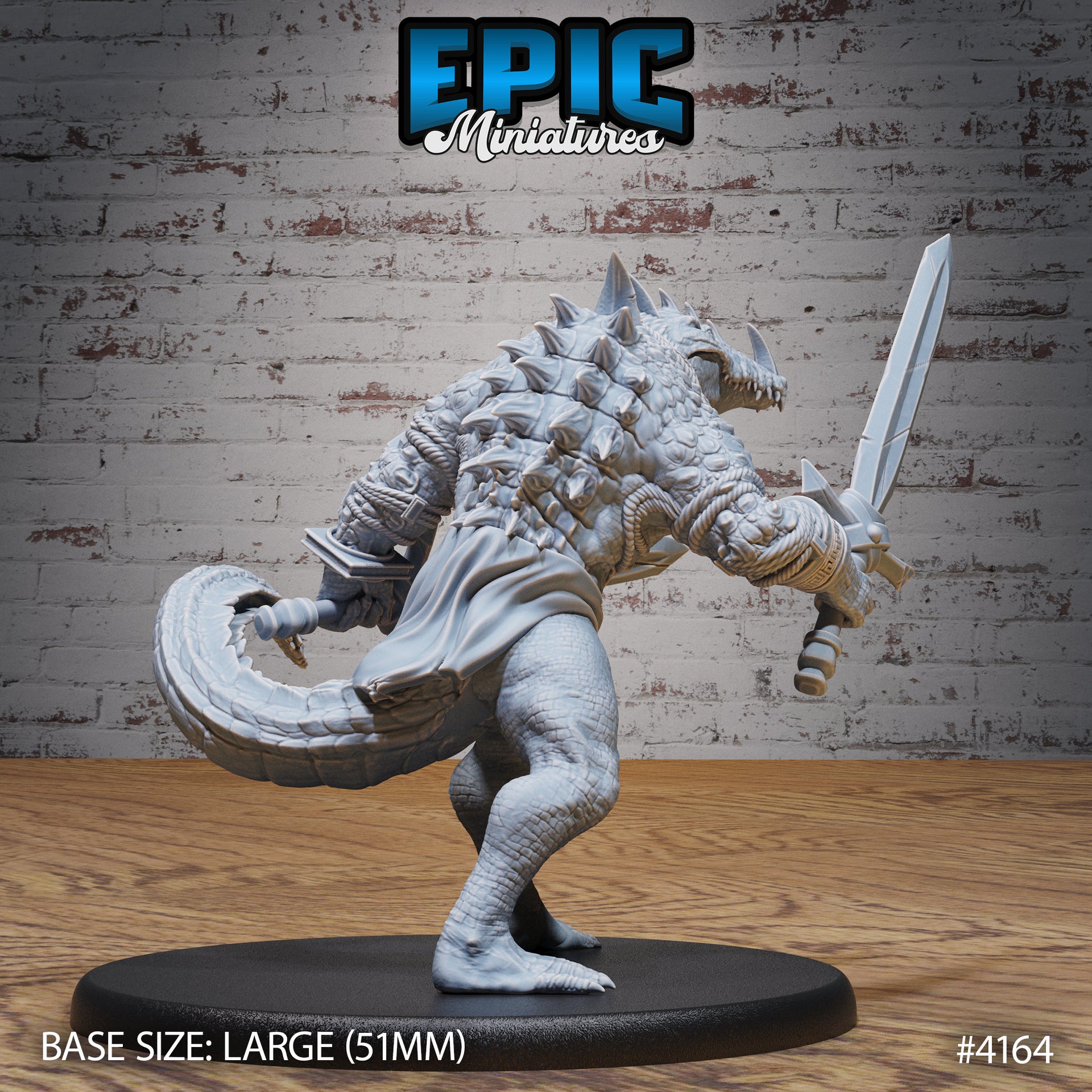 Crocodile Champion - Epic Miniatures | Bone Desert | 28mm | 32mm | Egypt | Lizardfolk | Aligator