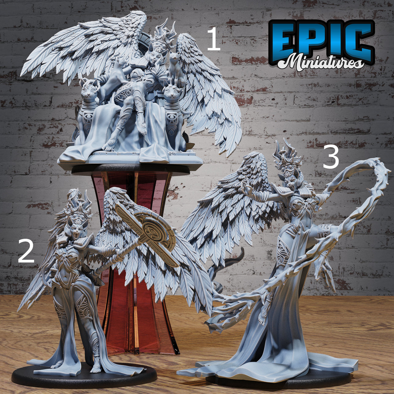 Cat Goddess Bastet Avatar - Epic Miniatures | Bone Desert | 28mm | 32mm | Egypt | Queen | Catfolk | Diety