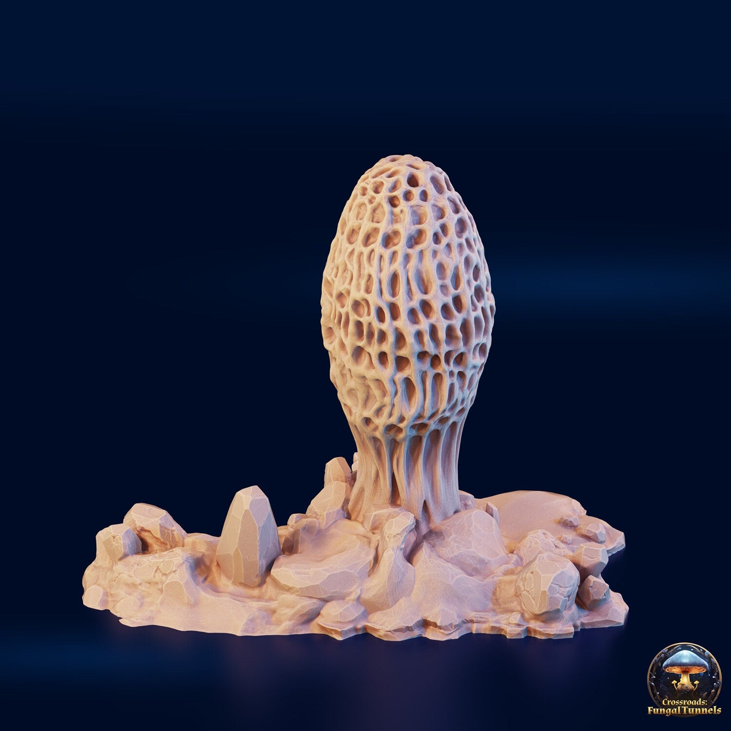 Giant Morel Mushroom Terrain - Fungal Tunnels by 3DHexes | Big Fungus Terrain for Roleplaying and Gaming | Shroom