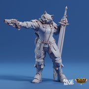 Kizaru Mercenary- Arcane Minis | 32mm | Catfolk | Bandit | Gunslinger | Pirate