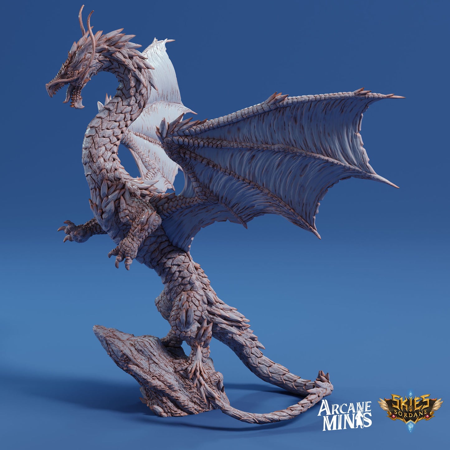 Arriax Dragon - Arcane Minis | 32mm | Dragon Folk | Metallic | Drake Wyrm