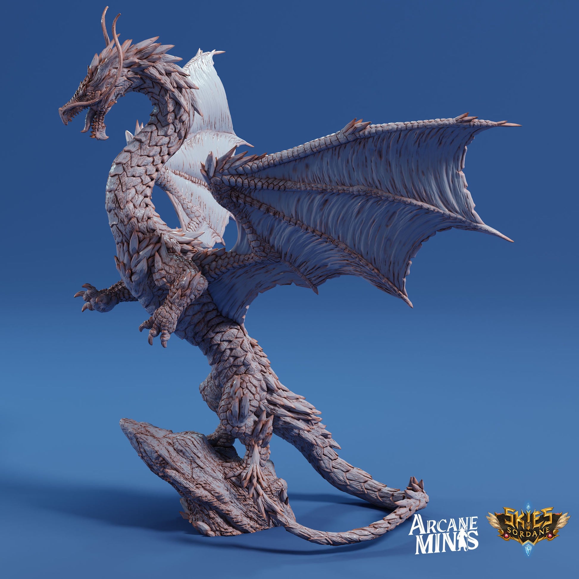Arriax Dragon - Arcane Minis | 32mm | Dragon Folk | Metallic | Drake Wyrm